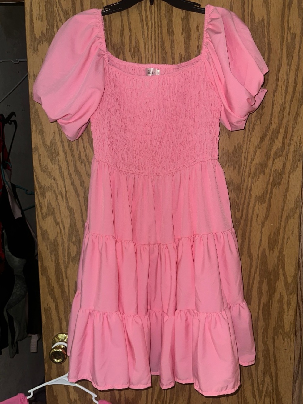 Mia Bella Pink Ruffle Babydoll Dress Flowy